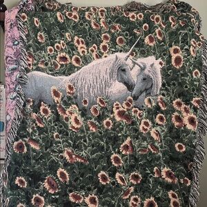 Vintage 90s Unicorn Cotton Throw